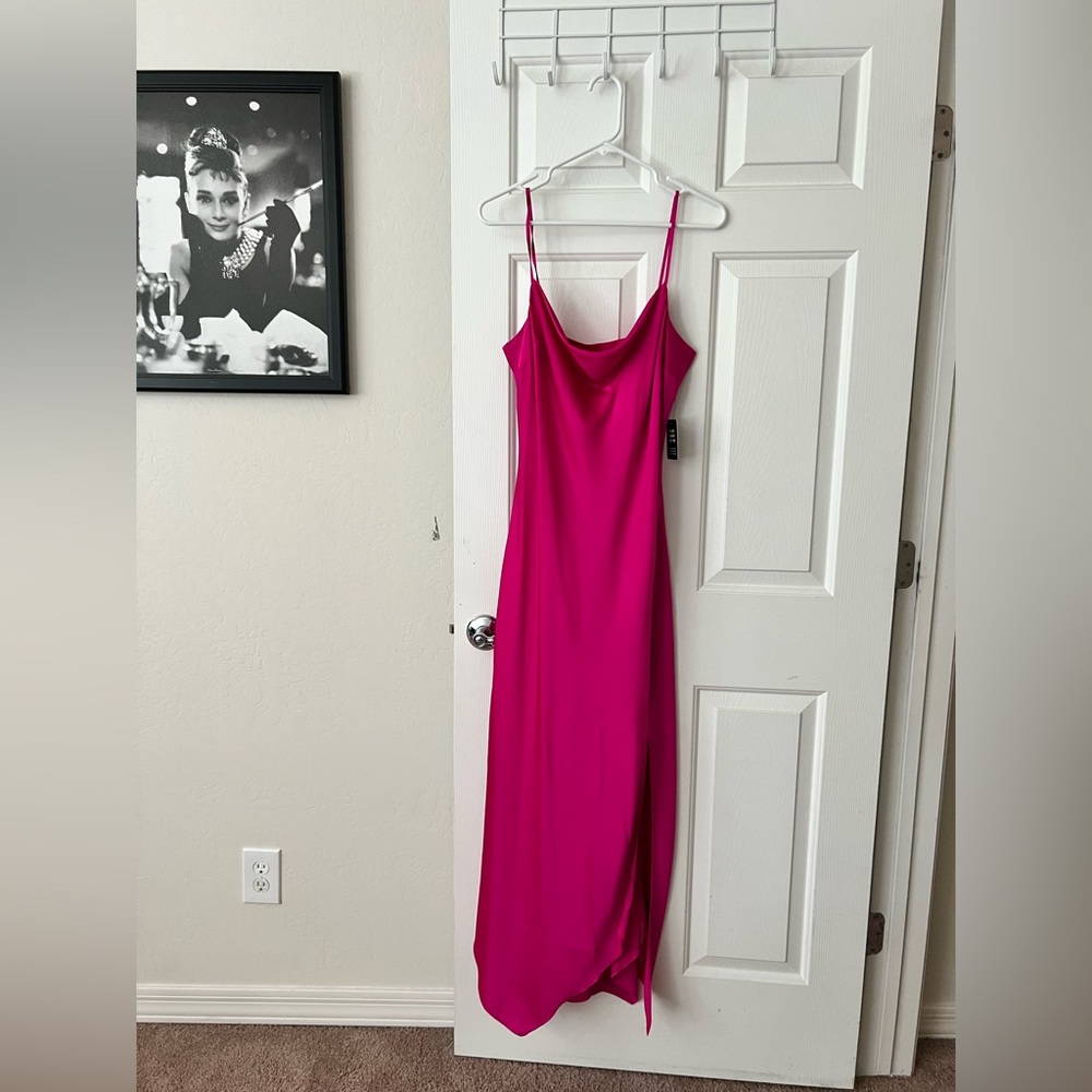 Express Fuchsia Maxi Dress with Spaghetti Straps